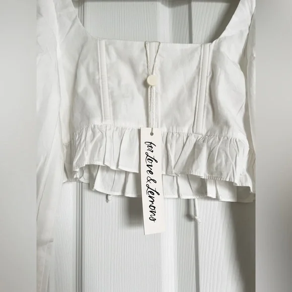 NWT For love and Lemons Heather Long Sleeve Corset Top size XXS white - Picture 11 of 14